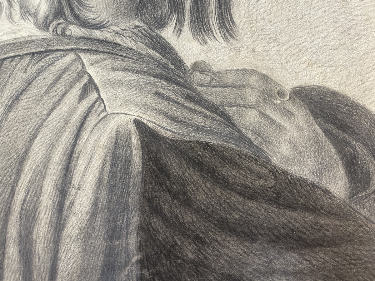 Studio accademico ispirato al ritratto di Bindo Altoviti (Raffaello), scuola toscana, cm 38x52-photo-4