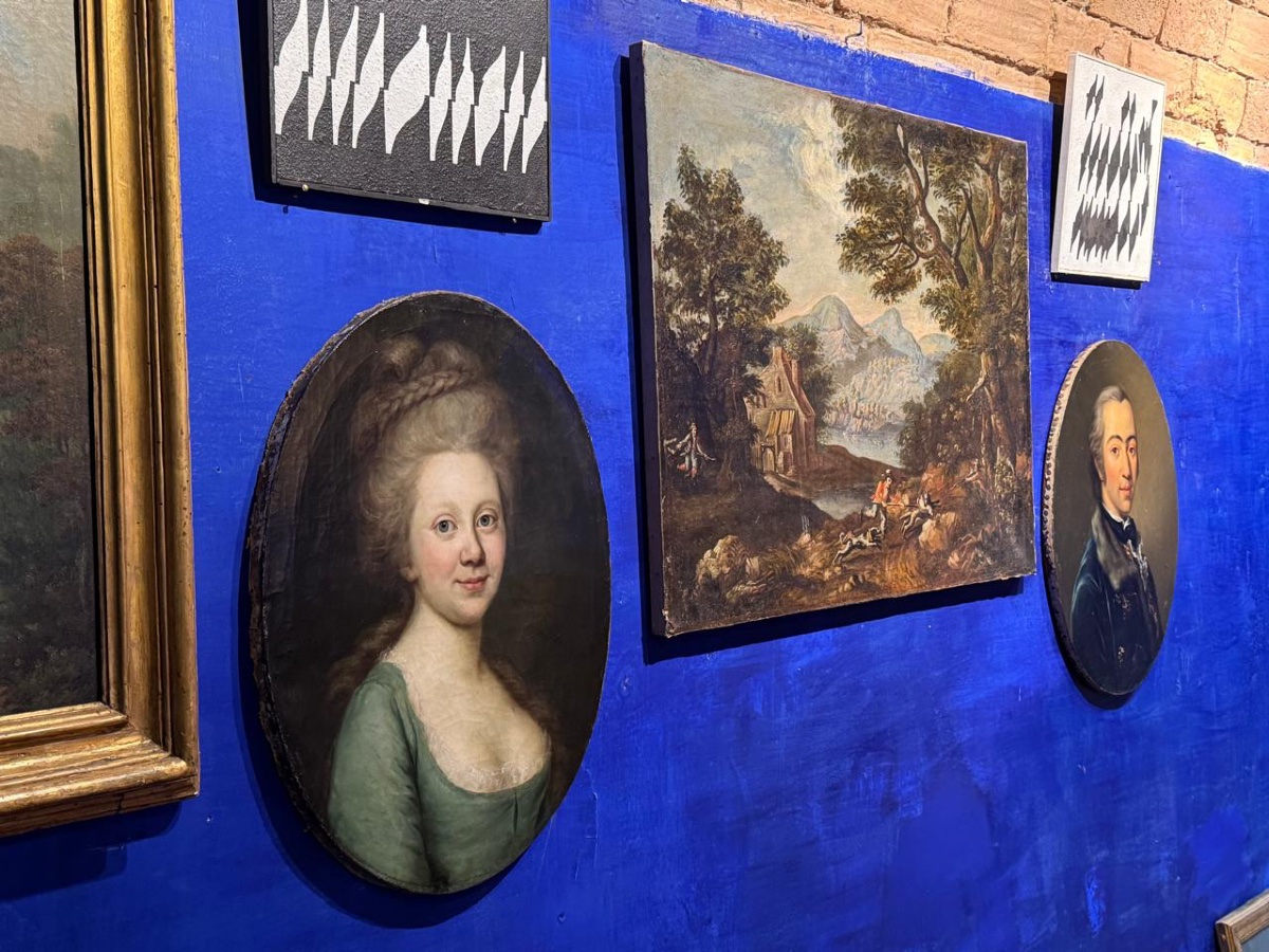 Ritratto firmato Darbes, 1781. Periodo russo-balto, indirizzo di Riga al verso-photo-1