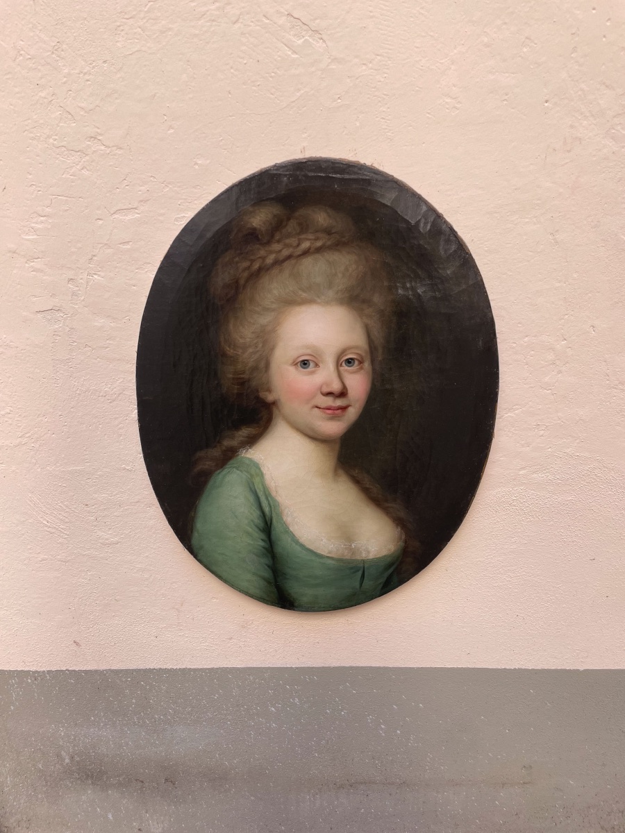 Ritratto firmato Darbes, 1781. Periodo russo-balto, indirizzo di Riga al verso-photo-3