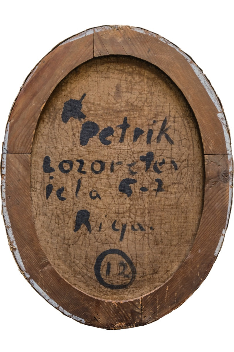 Ritratto firmato Darbes, 1781. Periodo russo-balto, indirizzo di Riga al verso-photo-4