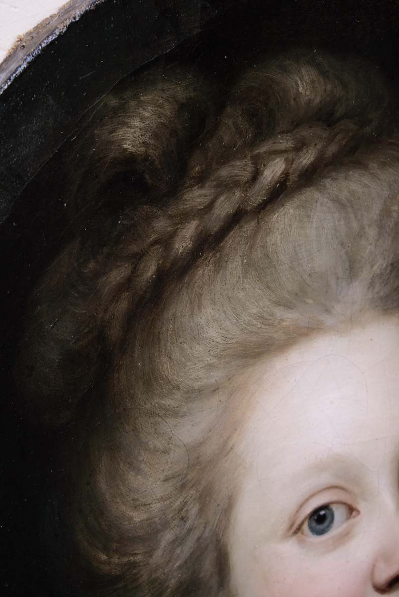 Ritratto firmato Darbes, 1781. Periodo russo-balto, indirizzo di Riga al verso-photo-5