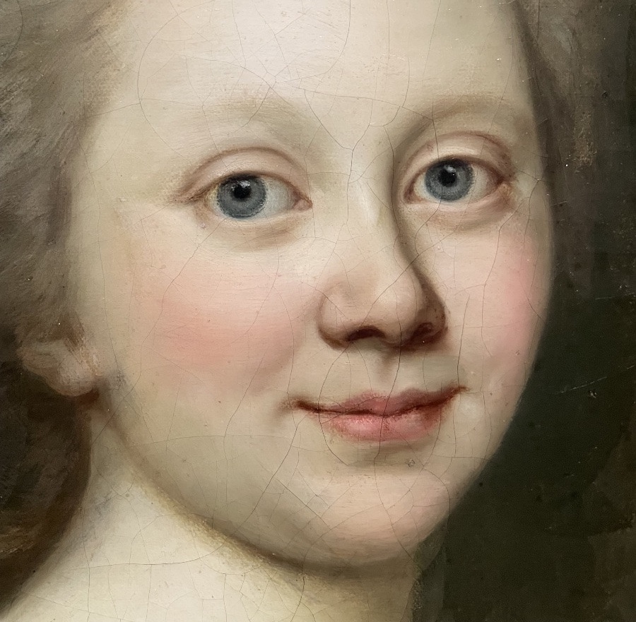 Ritratto firmato Darbes, 1781. Periodo russo-balto, indirizzo di Riga al verso-photo-6