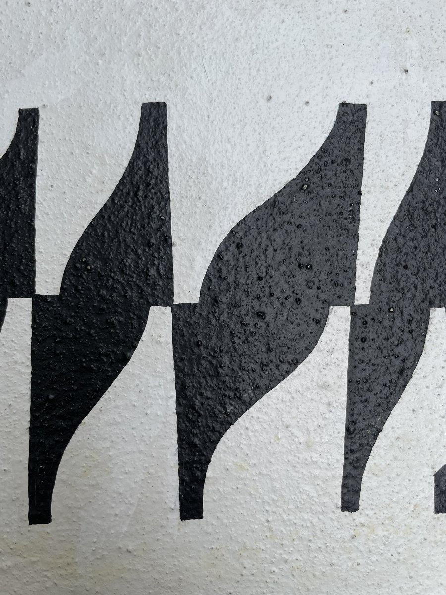 Enrico Sirello, 1975 – Struttura ottica a moduli neri su fondo bianco, Studio per murale-photo-2