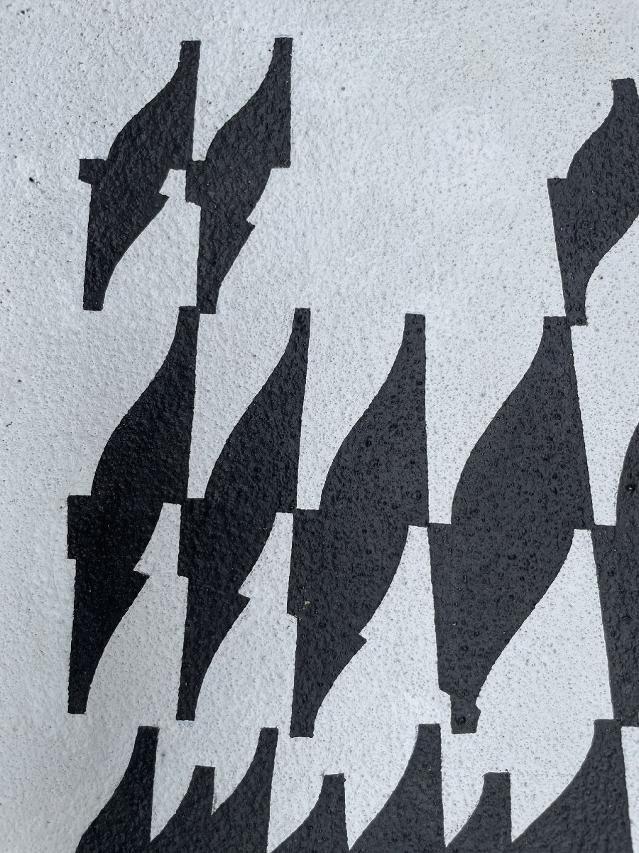 Enrico Sirello, 1975 – Struttura ottica a moduli neri su fondo bianco, Studio per murale-photo-3