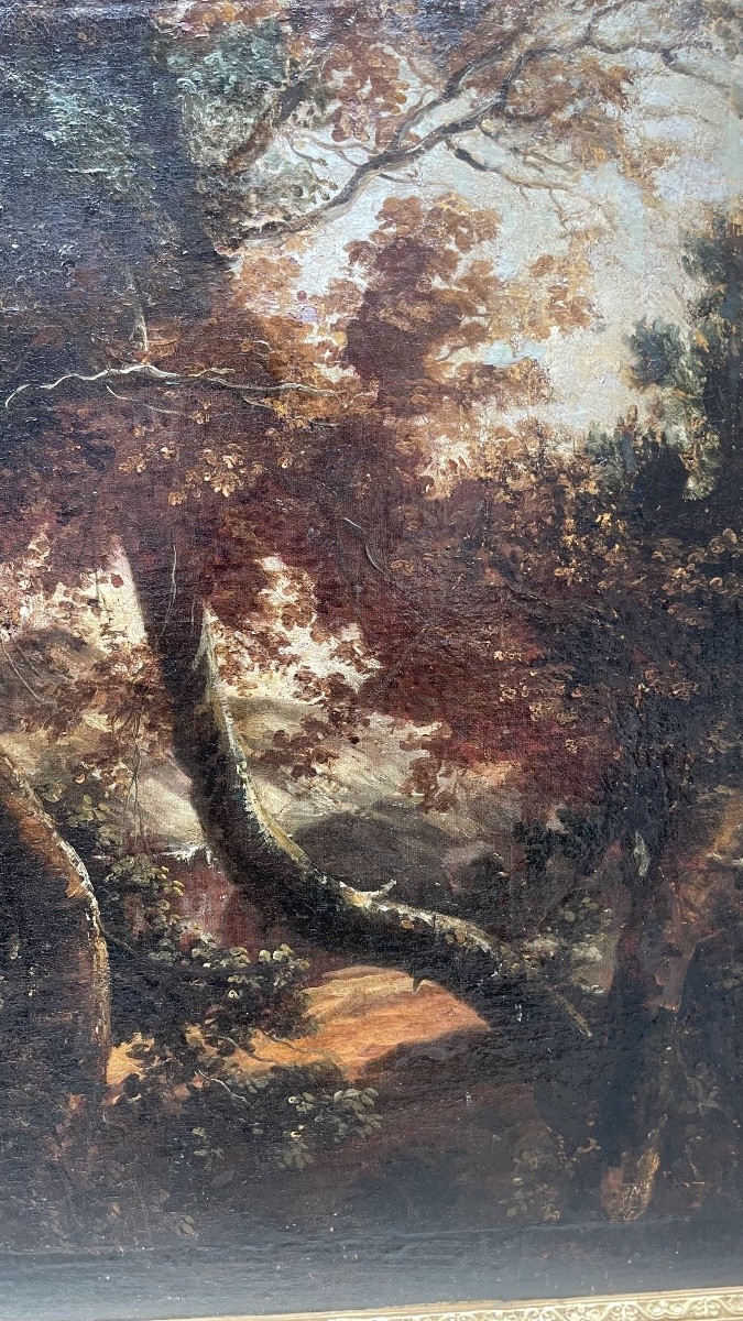 Scuola olandese, XVII secolo – Paesaggio montuoso e viandanti, ambito di Ruysdal-photo-7