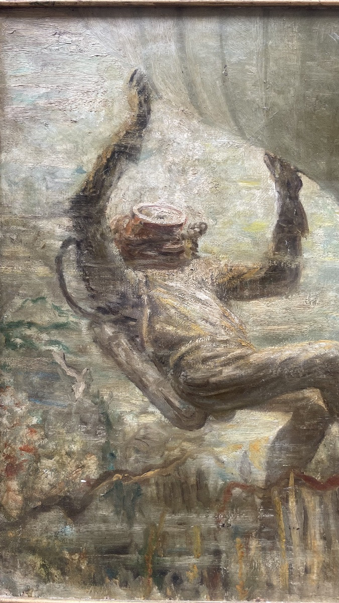 Subacqueo con cernia sotto lo scafo – metà del XX secolo . Cm99x 74-photo-2