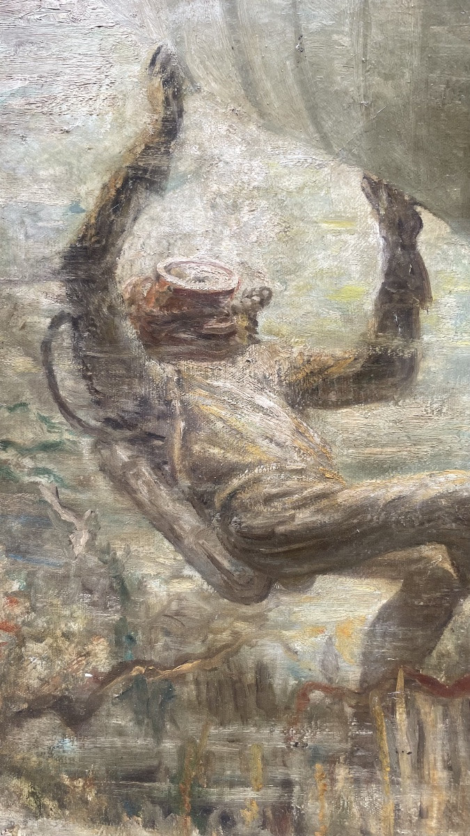 Subacqueo con cernia sotto lo scafo – metà del XX secolo . Cm99x 74-photo-7