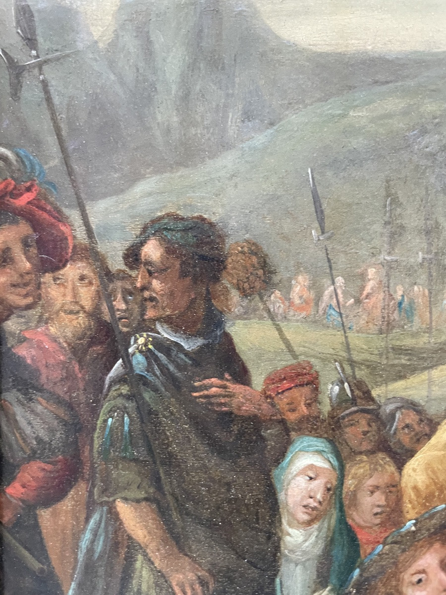 Veronica che offre il Santo Velo a Cristo – Scuola fiamminga, olio su rame-photo-5