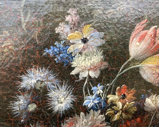 Gaspare Lopez, attrib. Natura morta con grande vaso e cascata di fiori nel giardino, ca.1720-photo-6