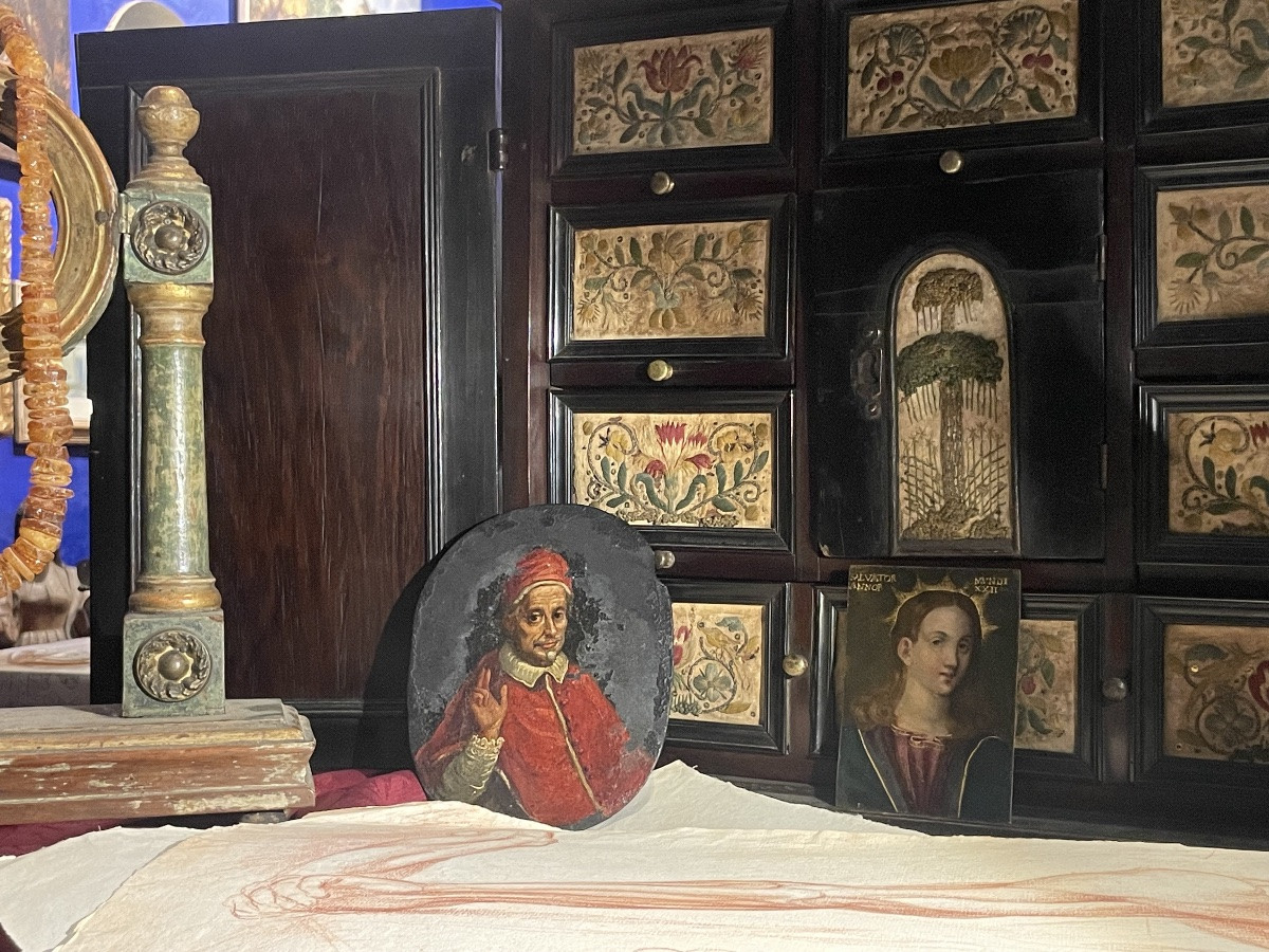 Ritratto su ardesia del papa Innocenzo XI (Benedetto Odescalchi), XVII secolo-photo-2