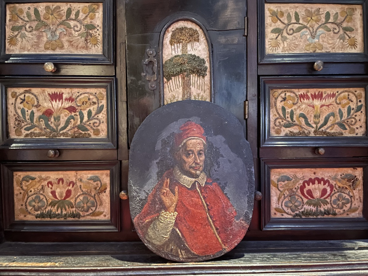 Ritratto su ardesia del papa Innocenzo XI (Benedetto Odescalchi), XVII secolo-photo-2