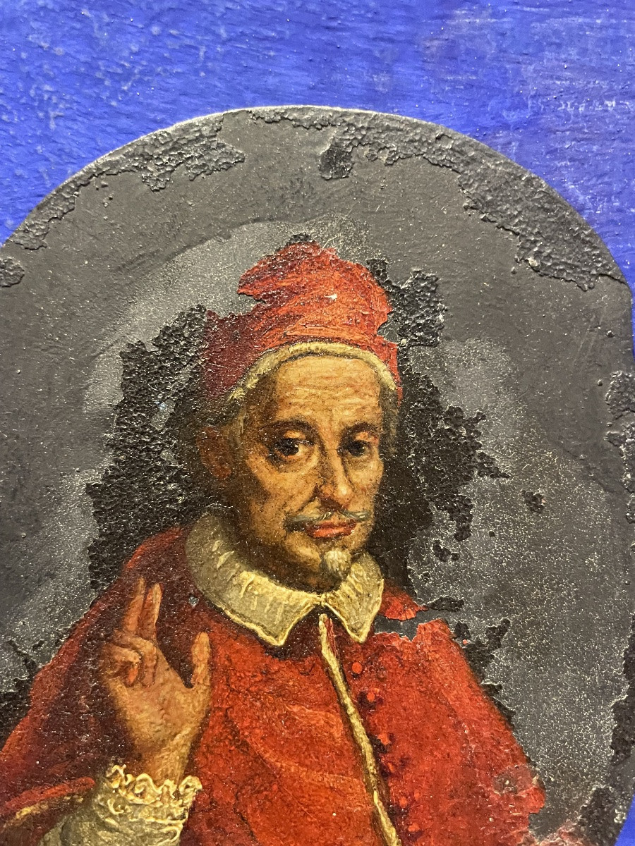 Ritratto su ardesia del papa Innocenzo XI (Benedetto Odescalchi), XVII secolo-photo-4