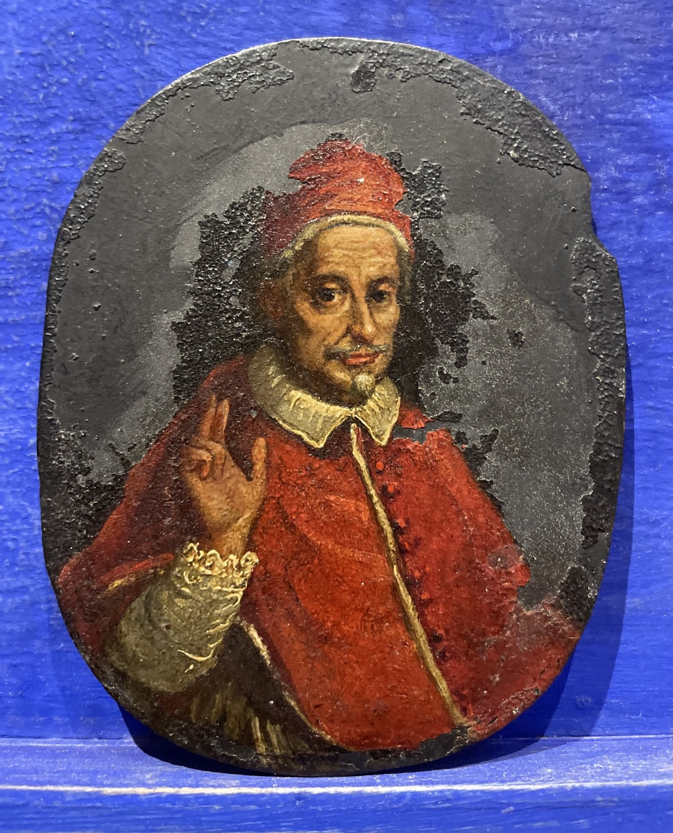 Ritratto su ardesia del papa Innocenzo XI (Benedetto Odescalchi), XVII secolo