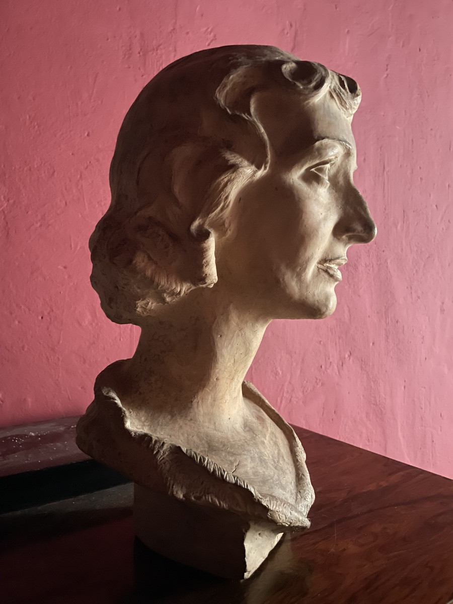 Giorgio Rossi (1892–1963) Ritratto femminile (moglie di Gianni Vagnetti), anni 1930 Terracotta -photo-3