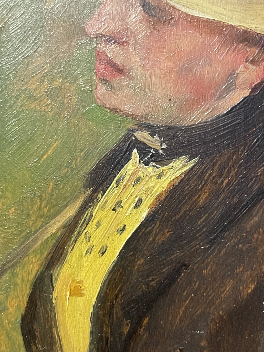 Gustav Magyar Mannheimer, pittore di Budapest a Parigi – Donna con cappellino e ombrellino -photo-4