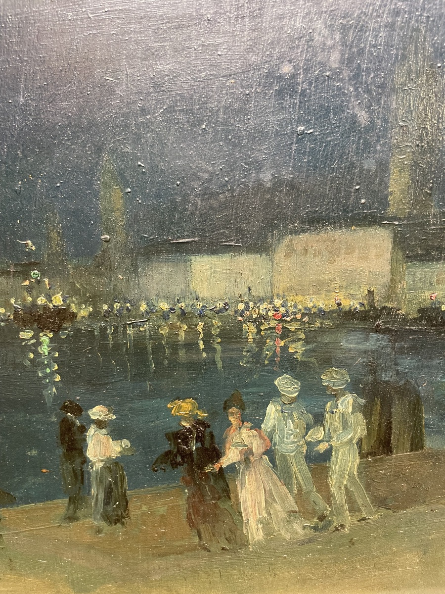 Veduta notturna di Venezia. Impressione. Gino Albieri (1881–1949)-photo-1