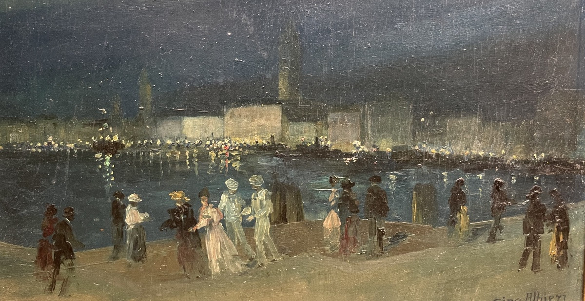 Veduta notturna di Venezia. Impressione. Gino Albieri (1881–1949)-photo-8