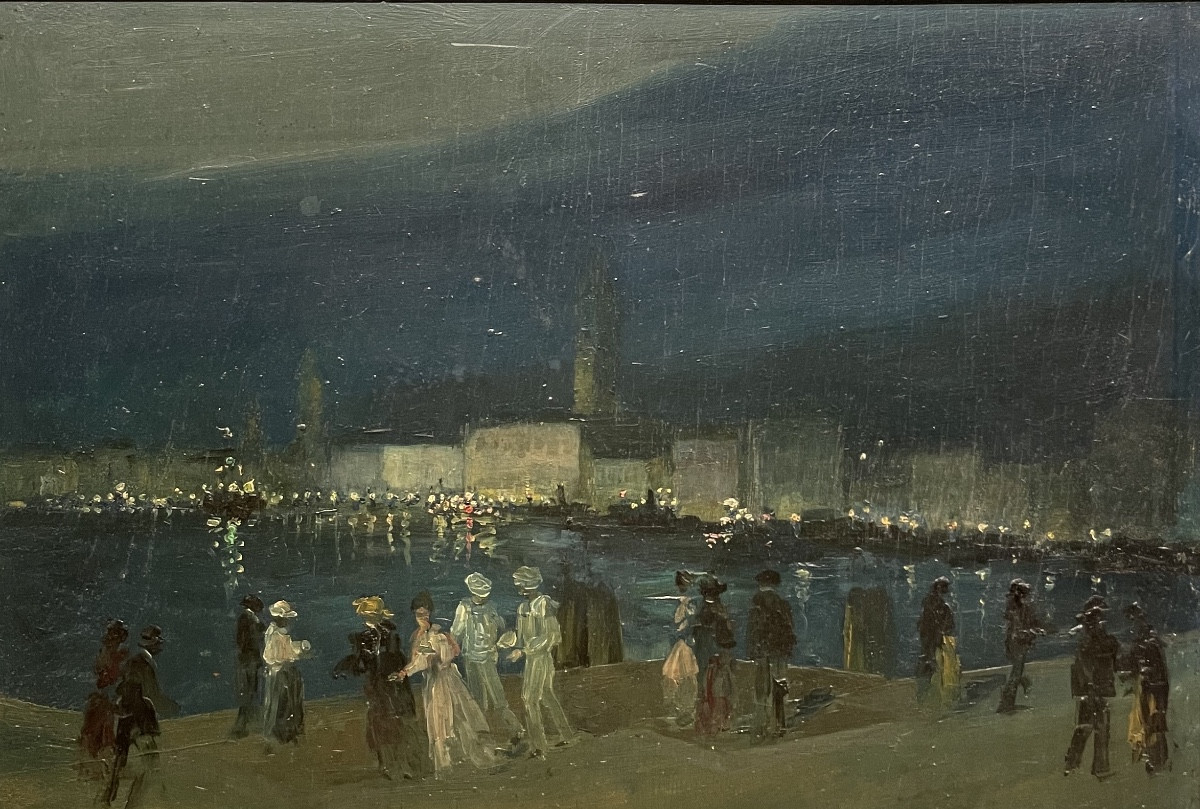 Veduta notturna di Venezia. Impressione. Gino Albieri (1881–1949)