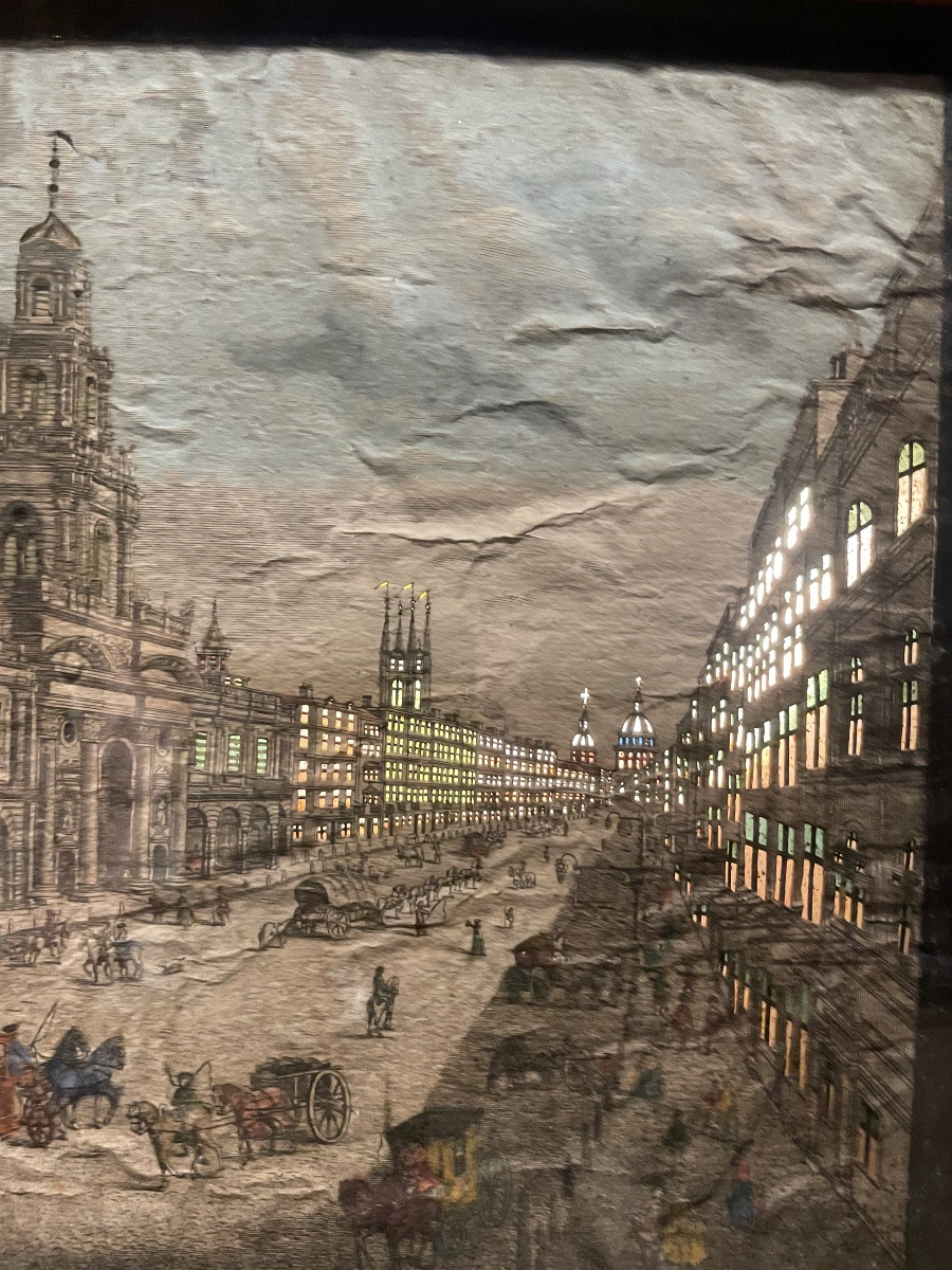 Veduta ottica illuminabile giorno/notte – Londra, Piazza della Borsa (Royal Exchange), ca. 1770-photo-3