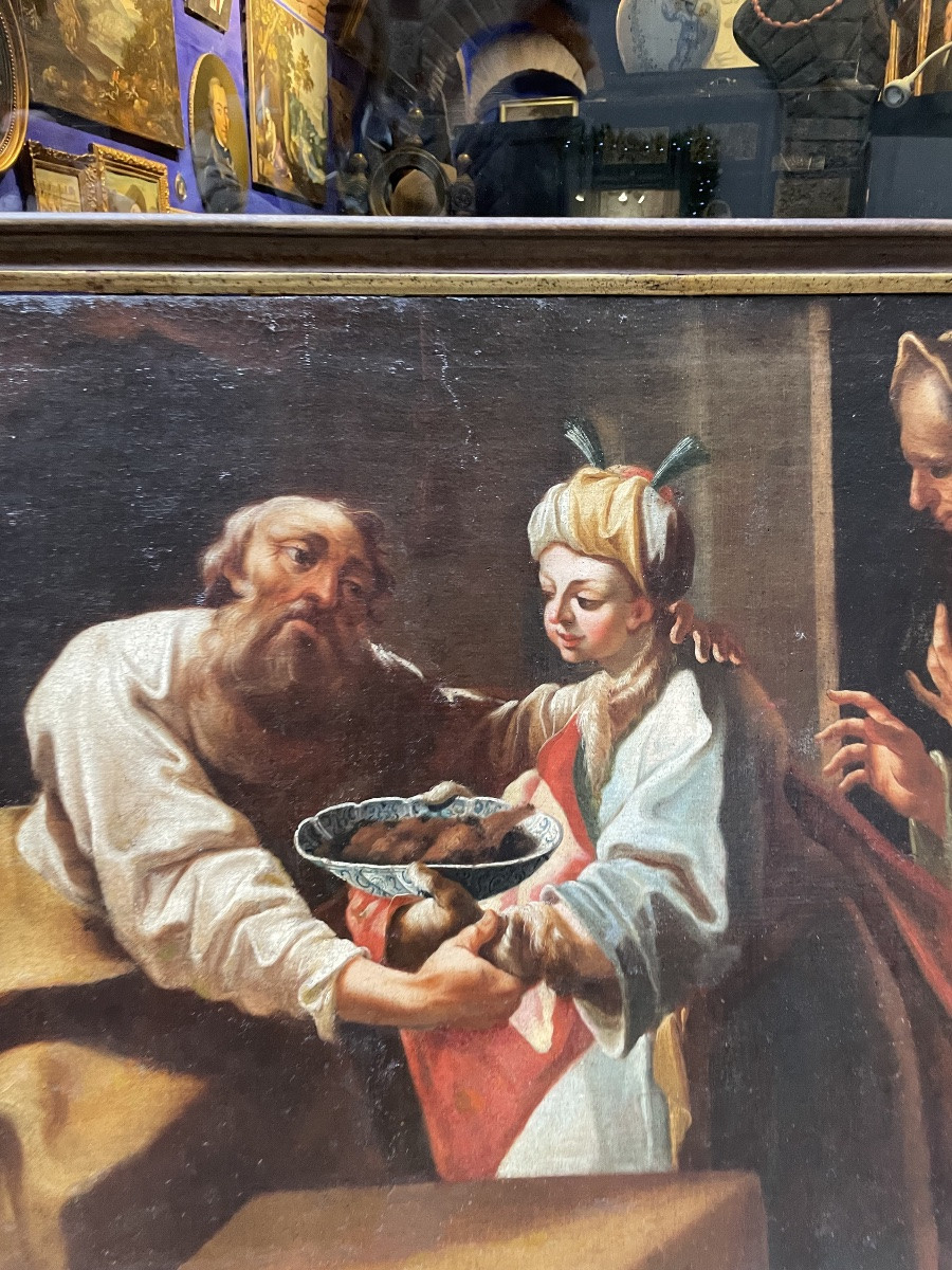 Isacco benedice Giacobbe, Antico testamento:  Genesi 27 , seconda metà del XVII secolo-photo-7