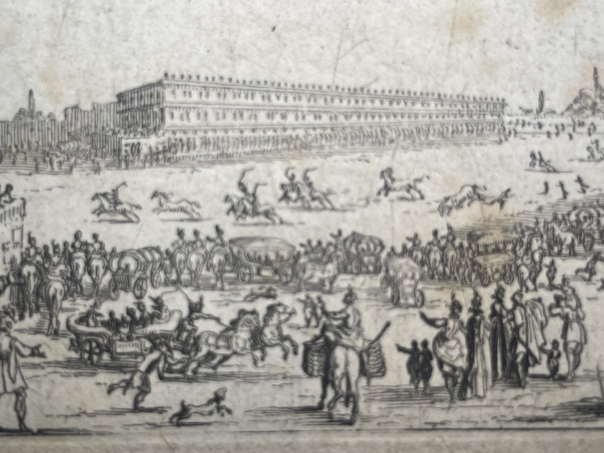 Jacques Callot – I Capricci: Corsa di cavalli in piazza Pitti a Firenze . XVII sec-photo-1