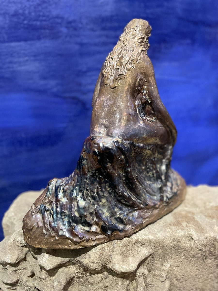 Faenza. Vincenzo Ossani. Ceramica a lustro metallico. Nudo femminile. Verso il 1930 -photo-2