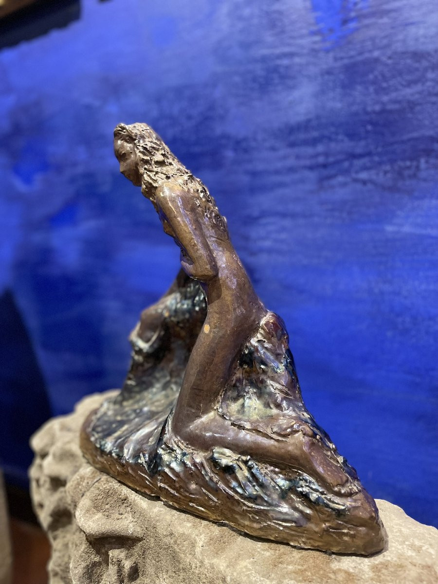 Faenza. Vincenzo Ossani. Ceramica a lustro metallico. Nudo femminile. Verso il 1930 -photo-3