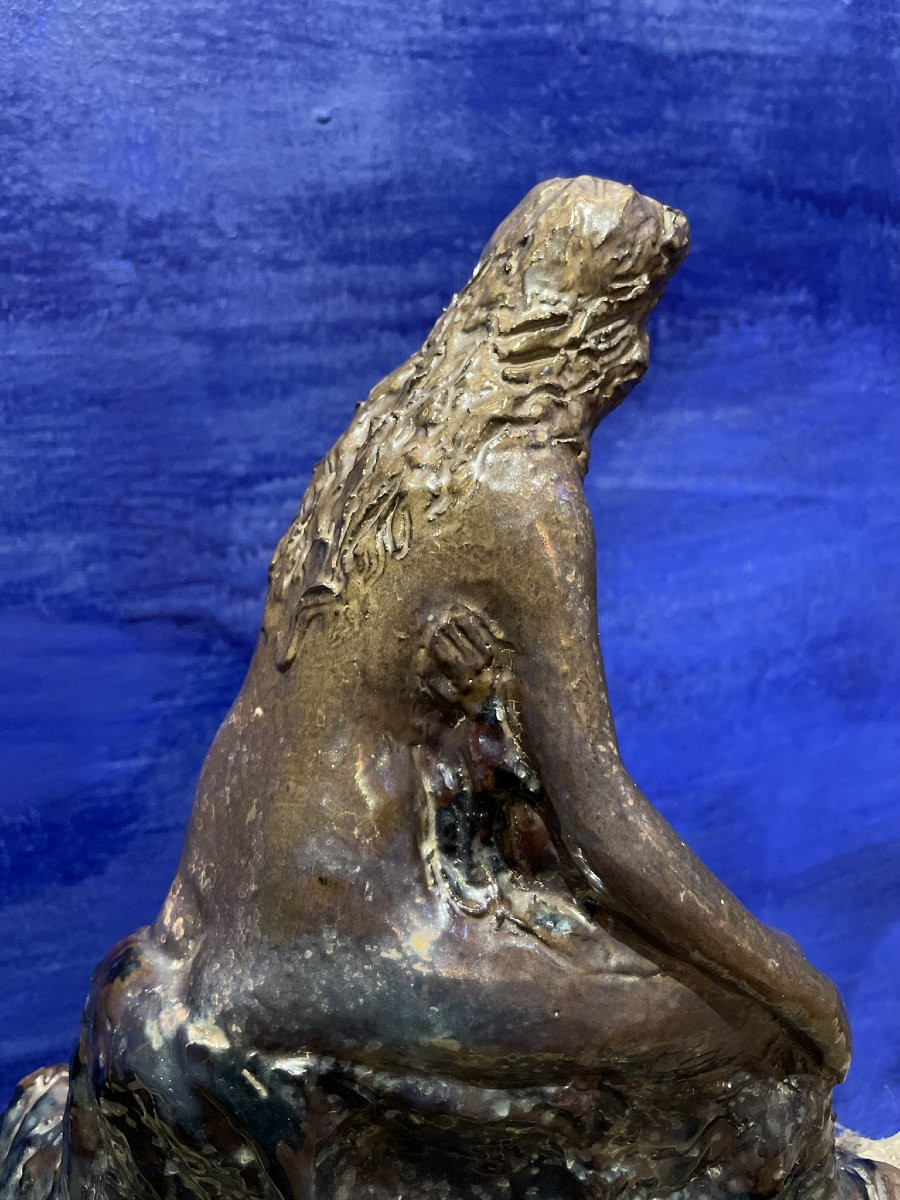 Faenza. Vincenzo Ossani. Ceramica a lustro metallico. Nudo femminile. Verso il 1930 -photo-1