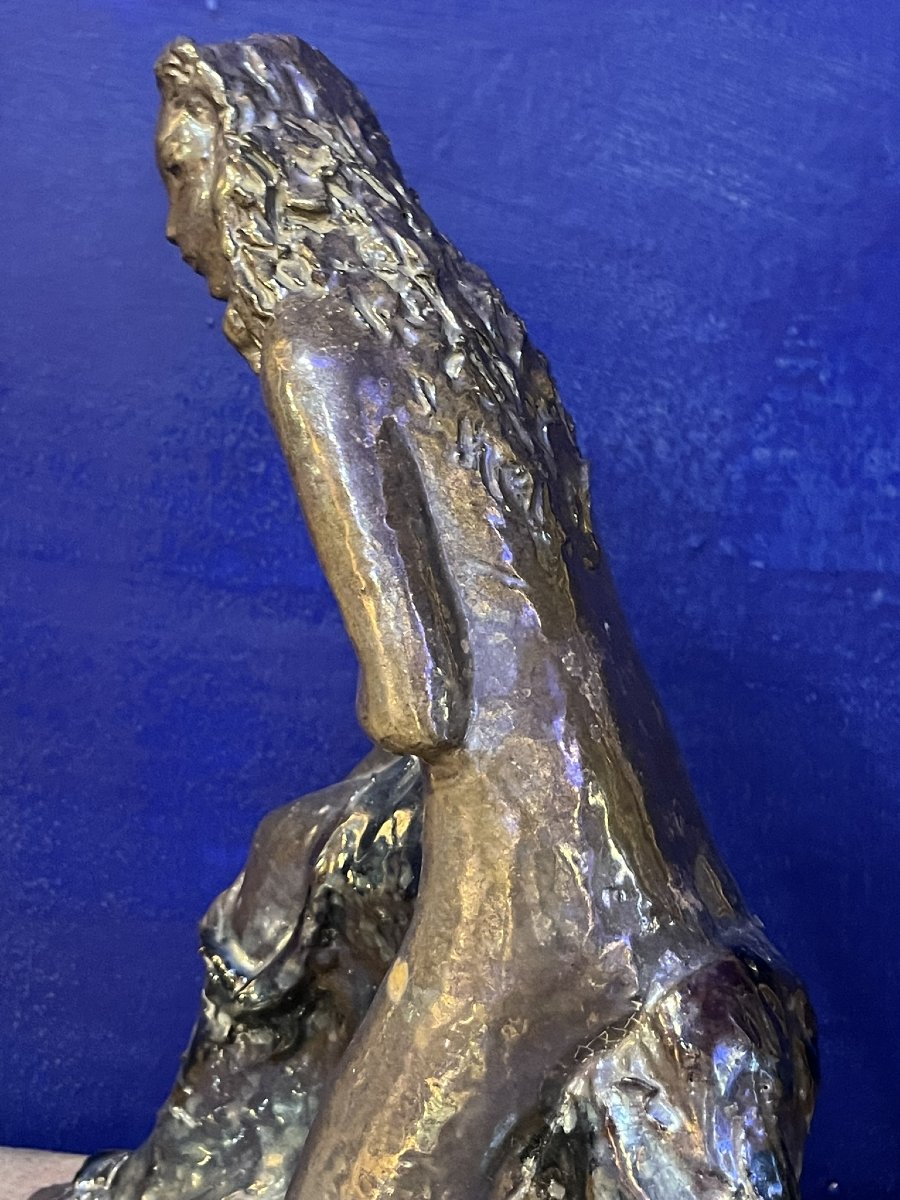 Faenza. Vincenzo Ossani. Ceramica a lustro metallico. Nudo femminile. Verso il 1930 -photo-2