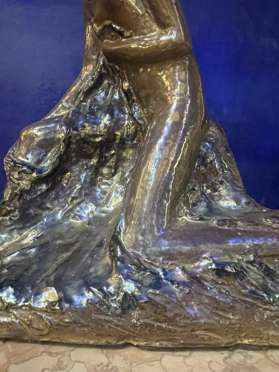 Faenza. Vincenzo Ossani. Ceramica a lustro metallico. Nudo femminile. Verso il 1930 -photo-6