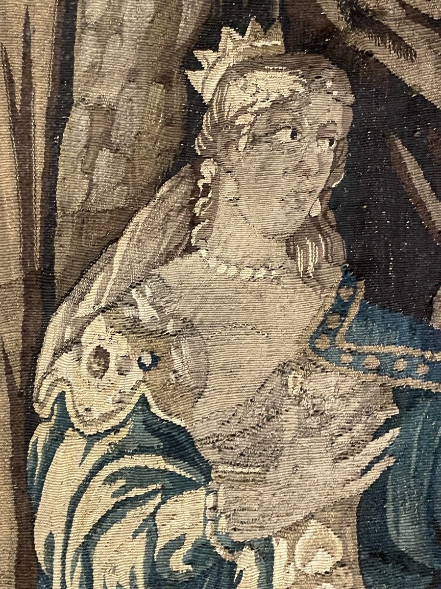 Tapisserie d’Aubusson représentant le Banquet de Cléopâtre et l’oreille de perle . Cm 240 x 200-photo-4