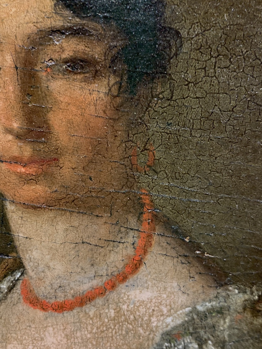 Ritratto femminile russo, epoca Impero, intorno al 1812. Iscrizione in francese, cm 21,5 × 17  -photo-3