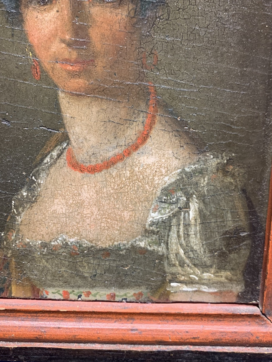 Ritratto femminile russo, epoca Impero, intorno al 1812. Iscrizione in francese, cm 21,5 × 17  -photo-6