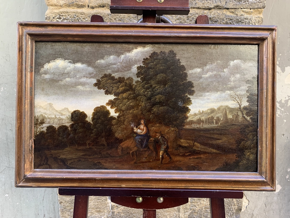 Fuga in Egitto, pittore nordico attivo a Roma, inizio XVII secolo  -photo-2