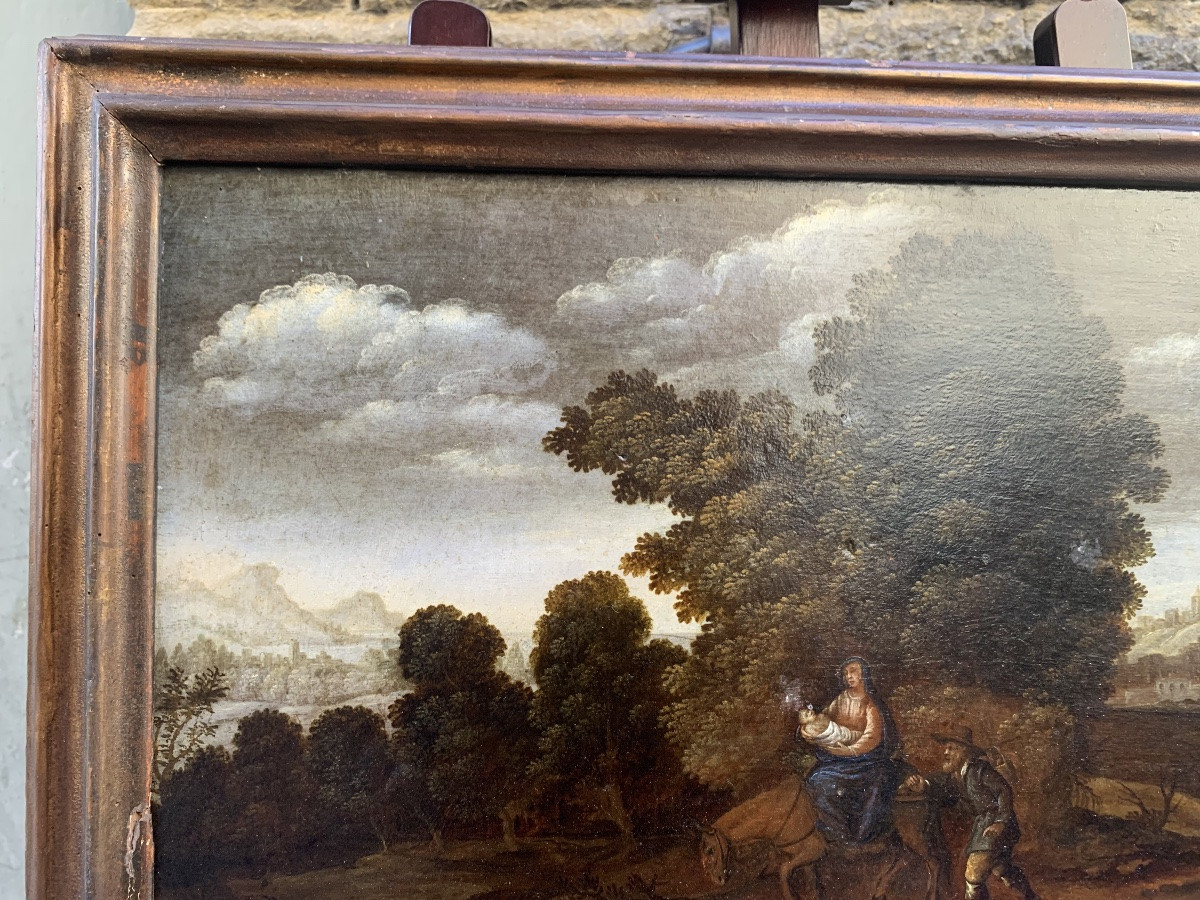 Fuga in Egitto, pittore nordico attivo a Roma, inizio XVII secolo  -photo-4