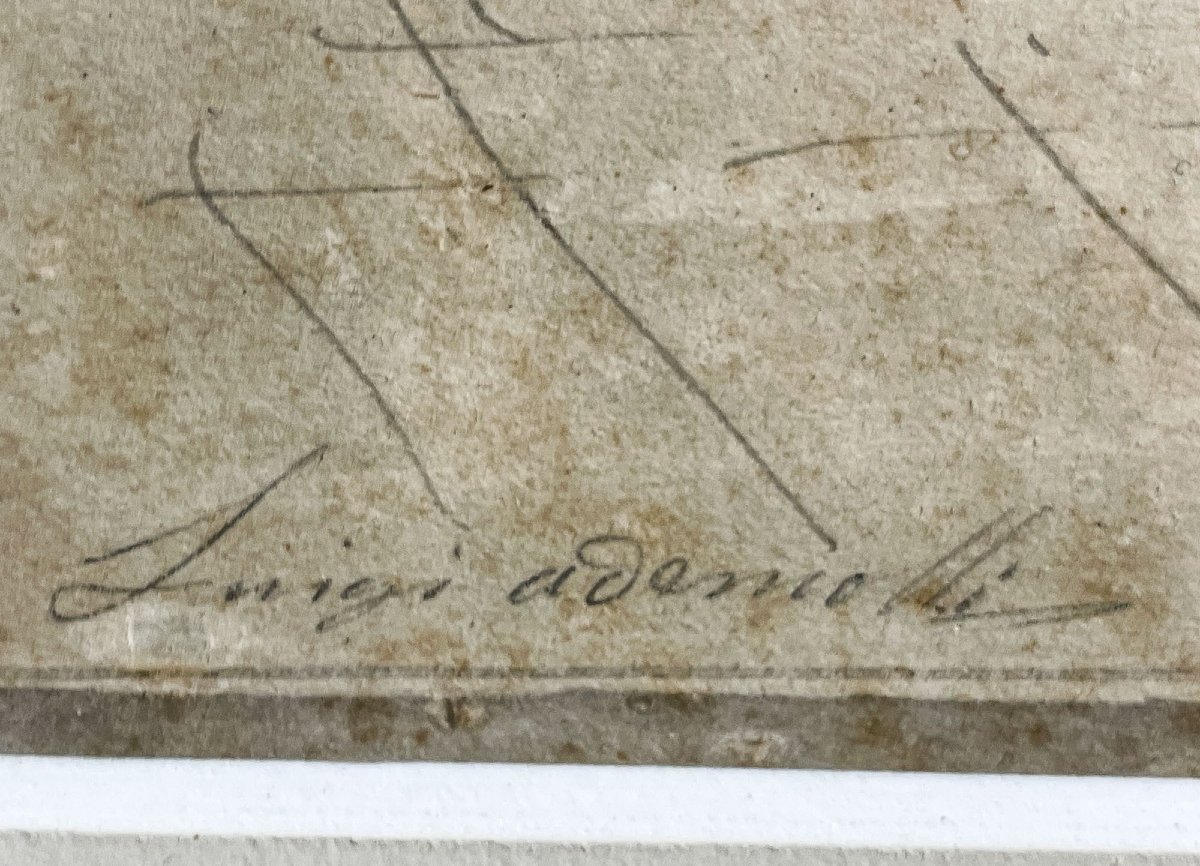 Luigi Ademollo, Annunciazione, inchiostro e grafite su carta, firmato, 1843-photo-1