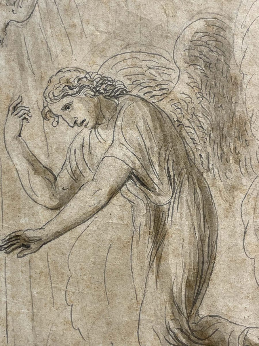 Luigi Ademollo, Annunciazione, inchiostro e grafite su carta, firmato, 1843-photo-4