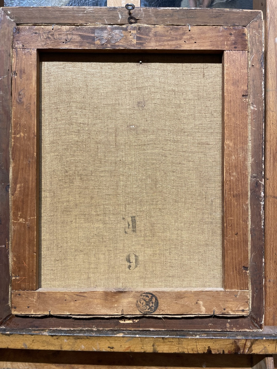 Seguace di Marie Laurencin, ritratto femminile con rosa, olio su tela, ca. 1929, 34,5 x 40,5 cm-photo-3