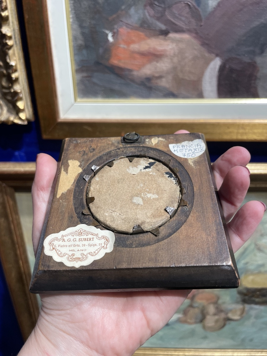 Ritratto miniatura di dama in abito azzurro con colletto a volant, Restaurazione, ca1820-photo-1