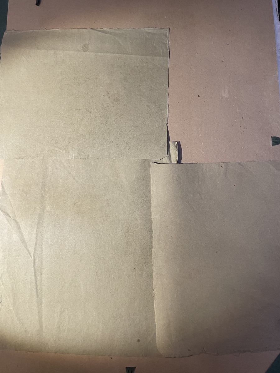 Tre studi accademici maschili su carta verdolina – nudo, panneggio e testa barbuta, metà XIX s-photo-7