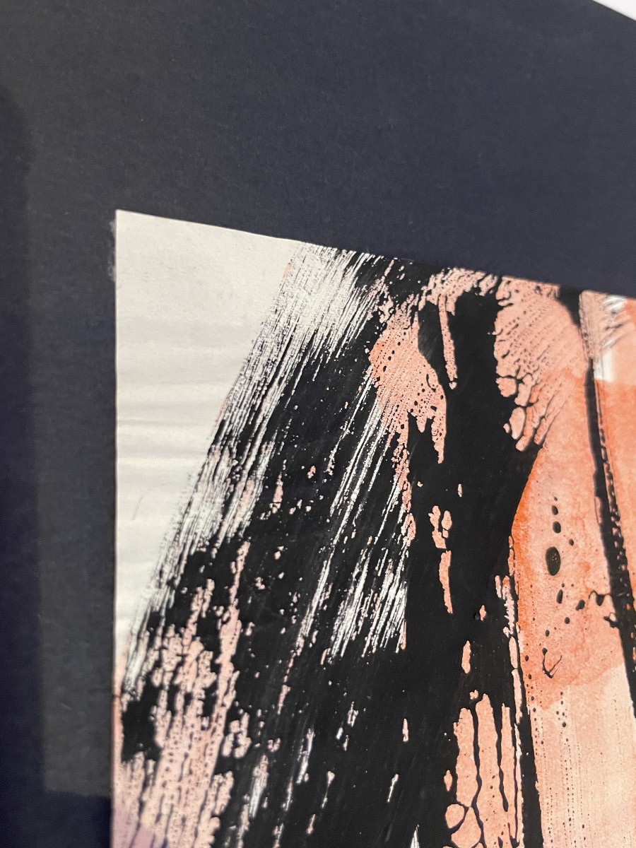 Anja Decker, pittura astratta gestuale a tempera su carta, anni ’50 – 29,5 x 21 cm -photo-4