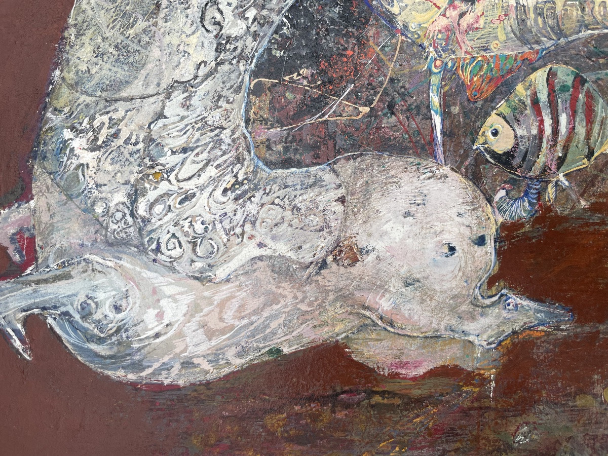 Ewa Adamowicz, Composizione con forme fossili e centauro, Parigi 1989  -photo-4