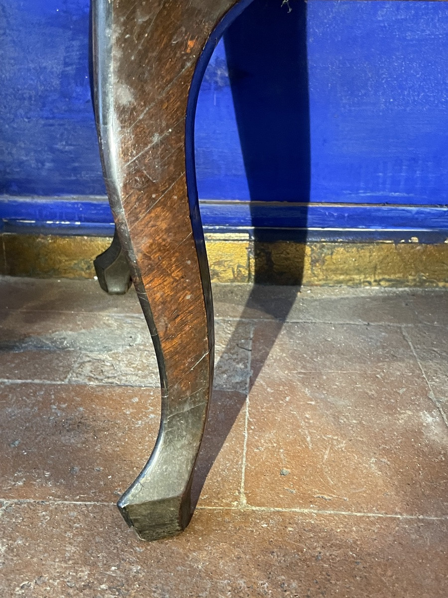 Cassettone a balestra toscano in radica di noce con marmo africano antico, ca. 1740  -photo-6