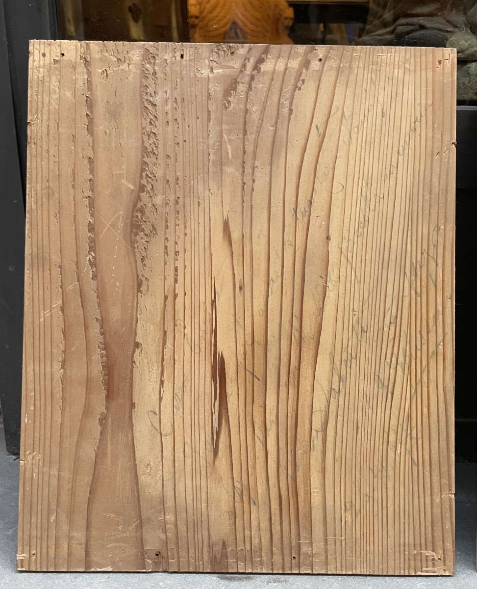 Dipinto giapponese su seta Meiji, figura femminile in kimono antico con obi rosso, 31 x 38 cm-photo-8