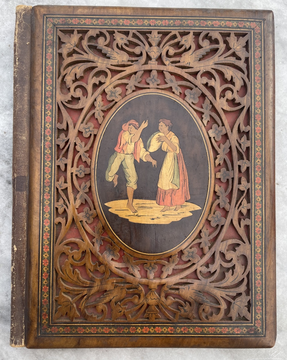 Cartella portalettere intarsiata “Tamburiata”, Sorrento, seconda metà XIX secolo