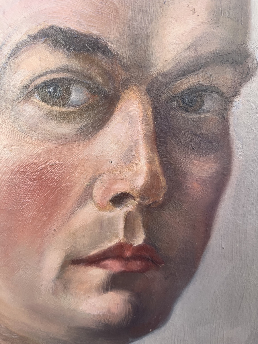 Autoritratto, 1933 August Hirsching . Scuola Tedesca.-photo-3