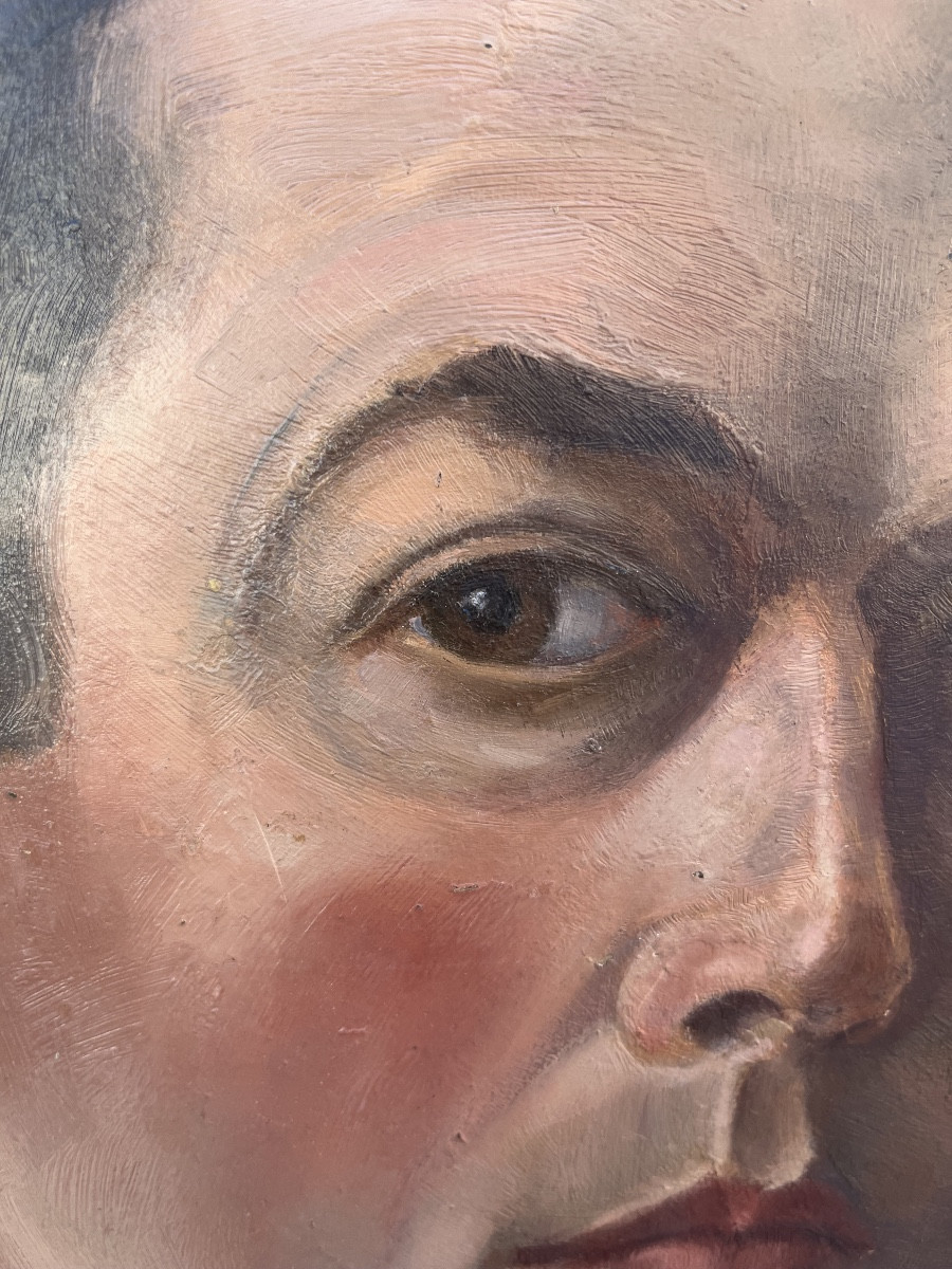 Autoritratto, 1933 August Hirsching . Scuola Tedesca.-photo-3