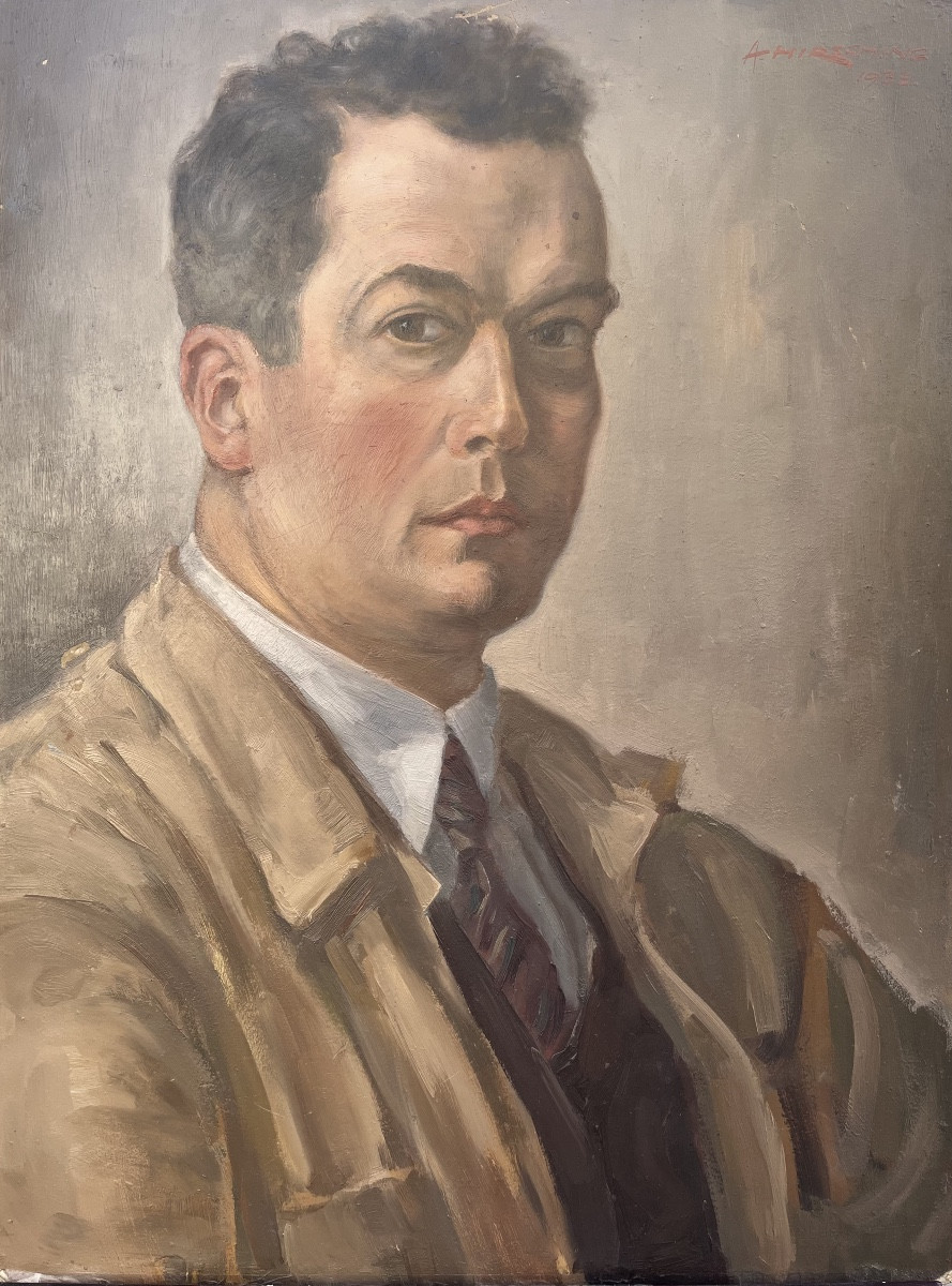 Autoritratto, 1933 August Hirsching . Scuola Tedesca.