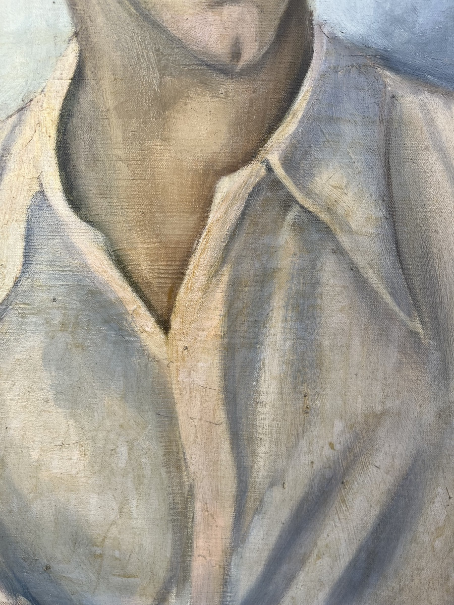 Ritratto di un giovane uomo con la camicia bianca Francia, anni 1930 circa-photo-4