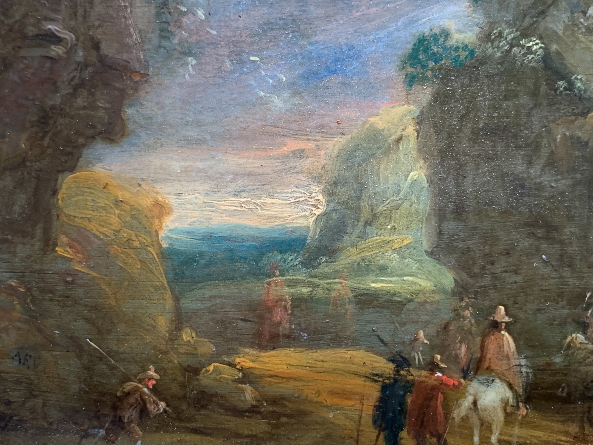 Coppia dipinti su rame, marcia militare con cavalleria. Adam Frans van der Meulen, XVII secolo-photo-4